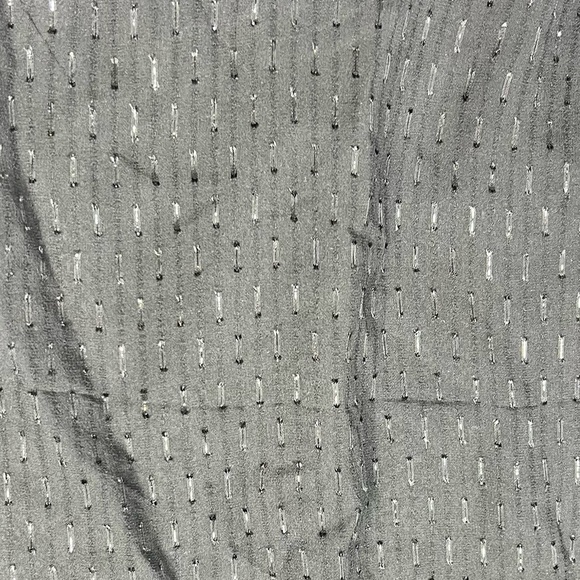 Madewell Dress Womens 6 Black Nightshine Silk Chiffon Party Blacktie Metallic - Picture 6 of 9